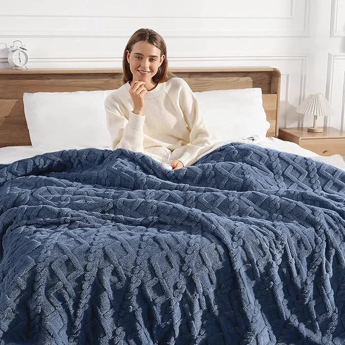 Efficient Electric Blanket King Heating Blanket 90 quot x100 quot - Dual Control Heated Blankets with Fast Heating amp Over-Heat Protection Ultra Thick 450gsm Sherpa Fleece Heated Blankets Great Grandma Gifts Navy Blue First-Class