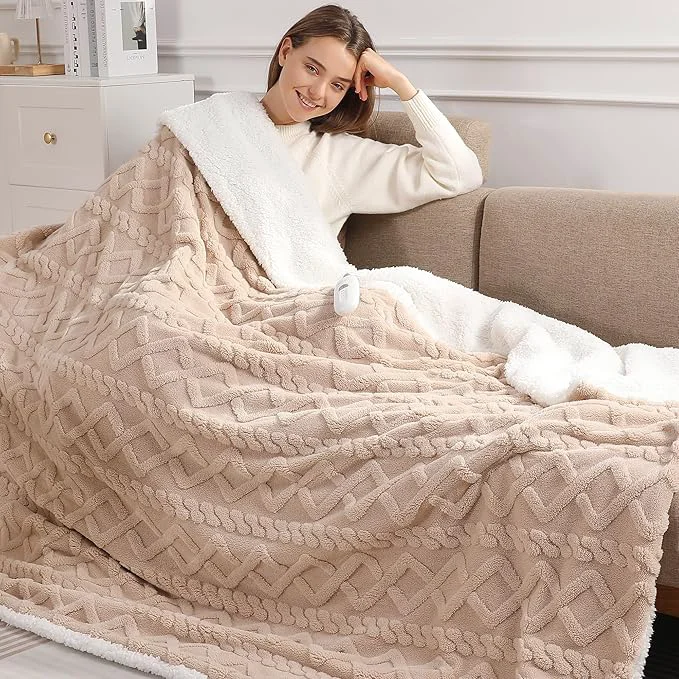 Fashionable Electric Blanket Twin Heated Blanket 62 39 39 X84 39 39 with 5 Heating Levels amp 10 Hours Auto Off ETL amp FCC Certification Dual Sherpa Twin Heating Blanket Washable for Home Office Bed Great Gift Beige Certified
