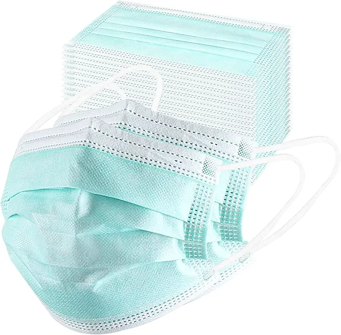 Sophisticated akgk Disposable Face Masks 100Pcs 3 Layer Protective Face Mask Green Face Masks Optimized