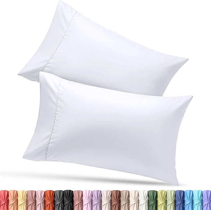 Premium Material Utopia Bedding Pillow Covers King Standard Size 2-Pack – Soft Brushed Microfiber – for Hospitals Hotels Guest Rooms – Oeko-TEX 20x36 Inches White Natural