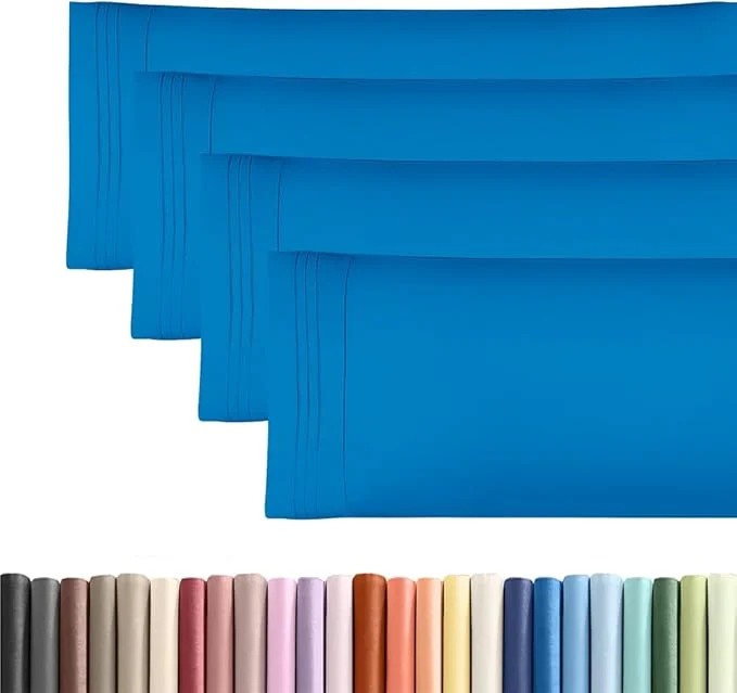 Clean Body Pillowcases Set of 4-20x54 Long Body Pillow Case - Soft Body Pillow Cover for Sleeping amp Side Sleepers - Comfy Breathable amp Fade - Machine Washable w Envelope Enclosure - Royal Blue Durable