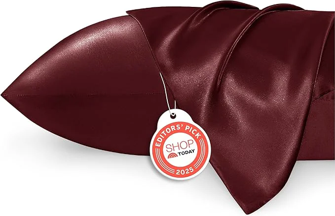 Responsible Bedsure King Size Satin Pillowcase Set of 2 - Valentine Pillow Cases for Hair and Skin with Envelope Closure Similar to Silk Pillow Cases Gifts for Women Men Burgundy 20x36 Inches 2pcs Safe
