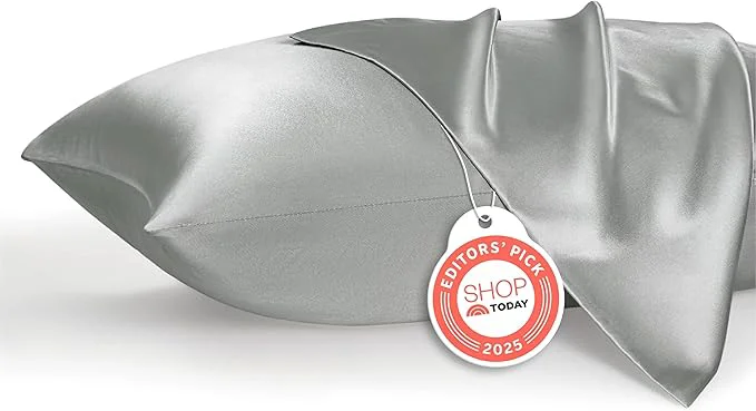 Casual Bedsure Satin Pillowcase 2 Pack Similar to Silk Pillow Cases Standard Size Pillow Case for Sleeping Women with Envelope Closure Gifts for Women Men Silver Grey 20x26 Inches 2pcs High-Grade