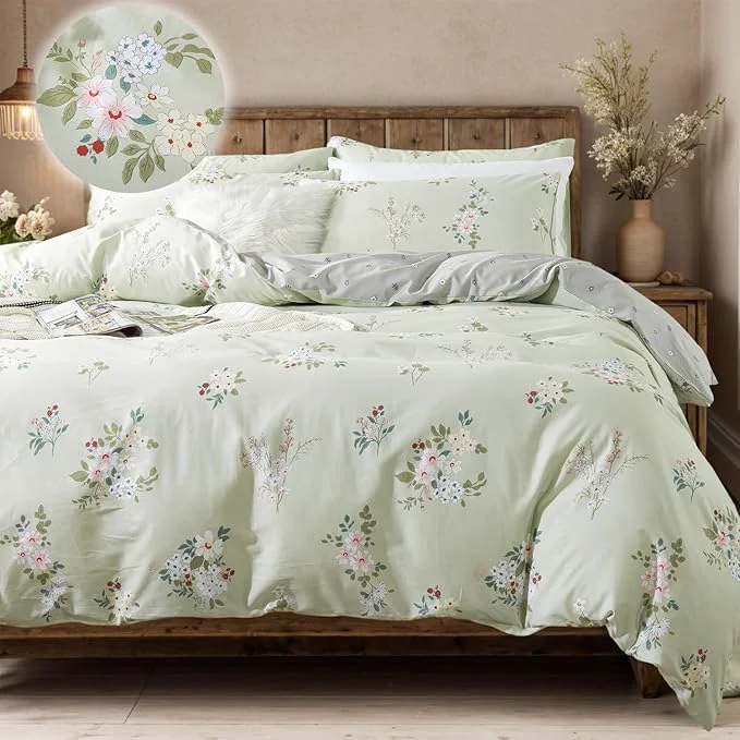 Consistent FADFAY Floral Duvet Cover Set Twin XL Cotton College Bedding Vintage Flower Comforter Cover Set Soft Breathable Dorm Room School Bedding with Hidden Zipper 3 Pcs Twin Extra Long Efficient