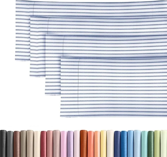 Long-Lasting Body Pillowcases Set of 4-20x54 Long Body Pillow Case - Soft Body Pillow Cover for Sleeping amp Side Sleepers - Comfy Breathable amp Fade - Machine Washable w Envelope Enclosure - Blue Stripes Responsible