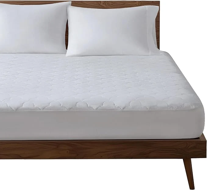 Certified Sleep Philosophy King Mattress Pad Cotton Mattress Protector Classic Cloud Quilted Bed Cover All Natural Breathable Mattress Topper Fitted Pocket Fits Up to 18 quot Machine Washable White Functional