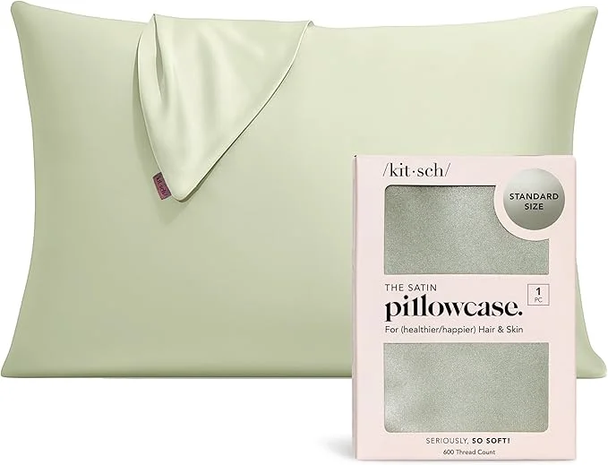 Dependable Kitsch Satin Pillowcase with Zipper for Hair amp Skin - Softer Than Silk Pillow Cases Smooth Cooling Satin Pillow Case Wrinkle- Machine Washable - Pillow Cases Standard Size 19x26 - Sage Versatile