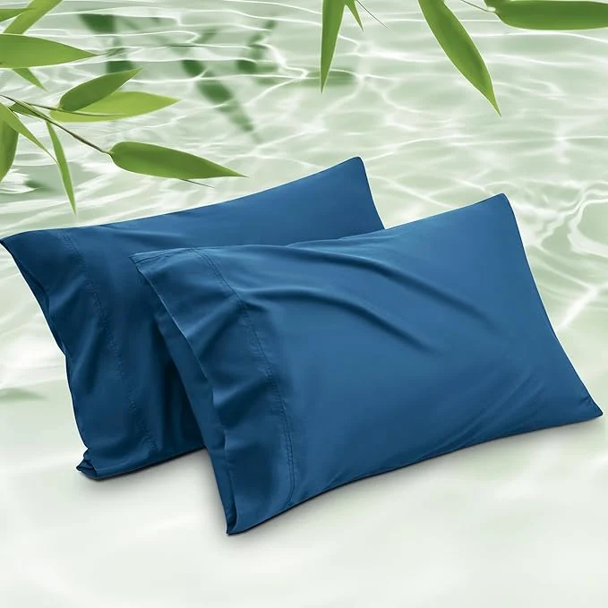 Quality Bedsure King Size Pillow Cases Set of 2 Cooling Pillow Cases King Rayon Derived from Bamboo Teal Blue Pillowcases PureWoven Silky Soft Bedding Pillow Covers with Envelope Closure 20x36 Inches Authentic
