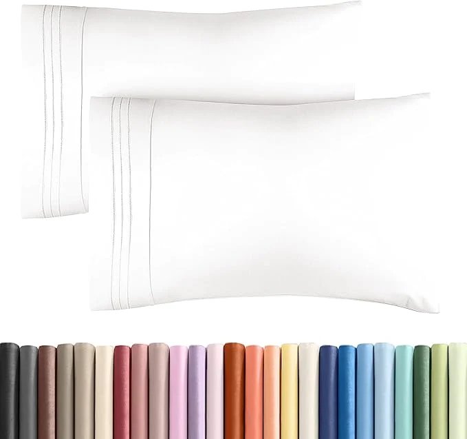 Original Design Queen Pillow Cases Set of 2 - Ultra Soft Hotel Quality Pillowcase Covers - Comfy Cozy amp Wrinkle - Shrinkage and Fade Resistant - Machine Washable Pillow Protectors - 2 Piece Set - Antique White Pure