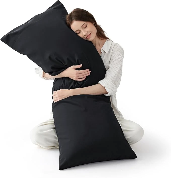 Exceptional Bedsure Body Pillow Cover Cooling Body Pillow Pillowcase for Hot Sleepers Rayon Derived from Bamboo Black Pillowcase PureWoven Silky Soft Long Pillow Case Cover with Envelope Closure 20x54 Inches Innovative