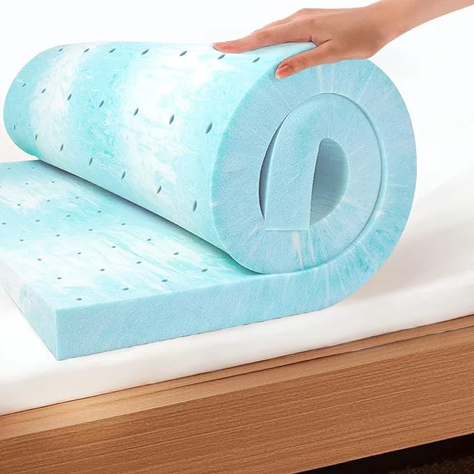 Detailed EGO Topper 4 Inch Queen Memory Foam Mattress Topper Gel Foam Mattress Topper for Pressure Relief Ventilated Design Bed Topper in a Box CertiPUR-US 60 quot ×80 quot Medium Casual