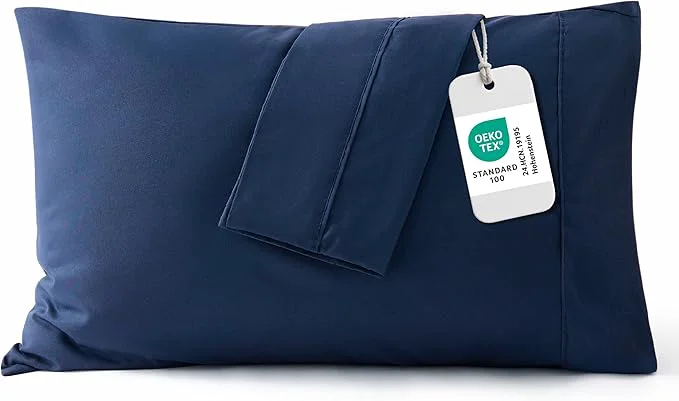 Prestigious Bedsure Queen Pillow Cases Set of 2 - Navy Blue Microfiber Pillowcase 2 Pack Super Soft and Cozy Double Brushed Pillow Case Covers with Envelope Closure for Kids Fade Resistant 20x30 Inches Exceptional