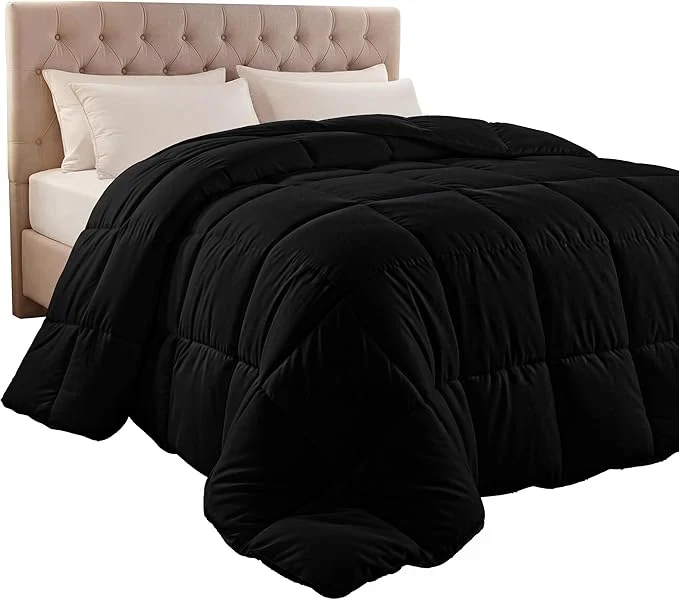 Advanced Utopia Bedding Comforter Duvet Insert Quilted Comforter with Corner Tabs Box Stitched Down Comforters King Size Black Premium Material