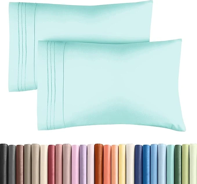 Luxury Queen Pillow Cases Set of 2 - Ultra Soft Hotel Quality Pillowcase Covers - Comfy Cozy amp Wrinkle - Shrinkage Stain amp Fade Resistant - Machine Washable Pillow Protectors - 2 Piece Set - Spa Blue Exceptional