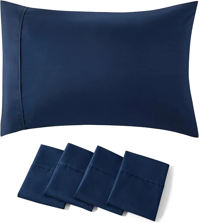 User-Friendly Bedsure Queen Pillow Cases Set of 4 - Navy Brushed Microfiber Pillowcases 4 Pack Super Soft Pillowcase Pillow Case Covers with Envelope Closure for Kids Wrinkle Fade Resistant 20x30 Inches Modern