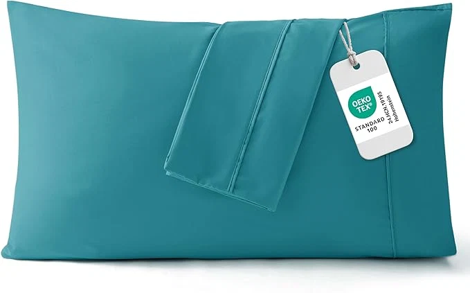 Practical Bedsure Queen Pillow Cases Set of 2 - Teal Brushed Microfiber Pillowcase 2 Pack Super Soft and Cozy Pillow Case Covers with Envelope Closure for Kids Wrinkle Fade Resistant 20x30 Inches Authentic