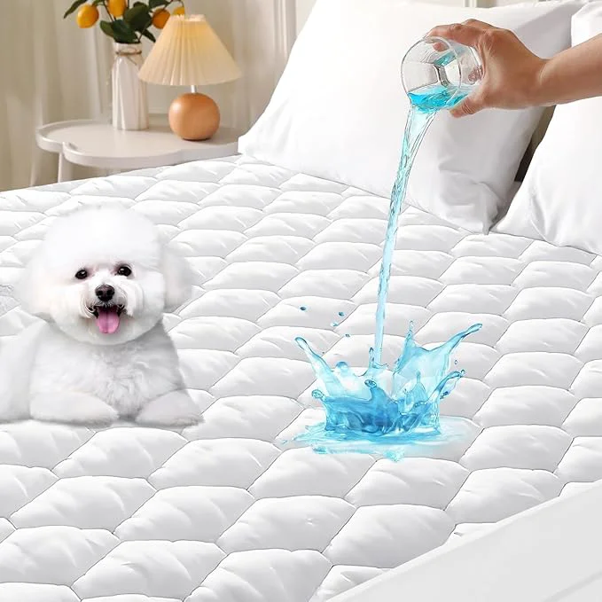 Reliable MUXHOMO King Size Mattress Protector Waterproof Quilted Mattress Cover King Size Bed Noiseless Soft amp Cooling Mattress Pad Cover Deep Pocket 6 quot -21 quot White Sustainable