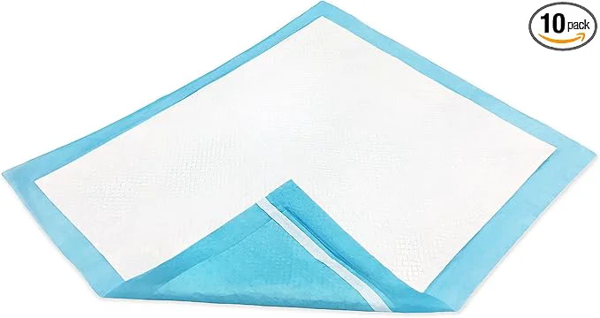 Classic Abena Essentials Disposable Underpads w Adhesive Strips 30 quot x 36 quot 10 Count Pack of 1 Blue Refined