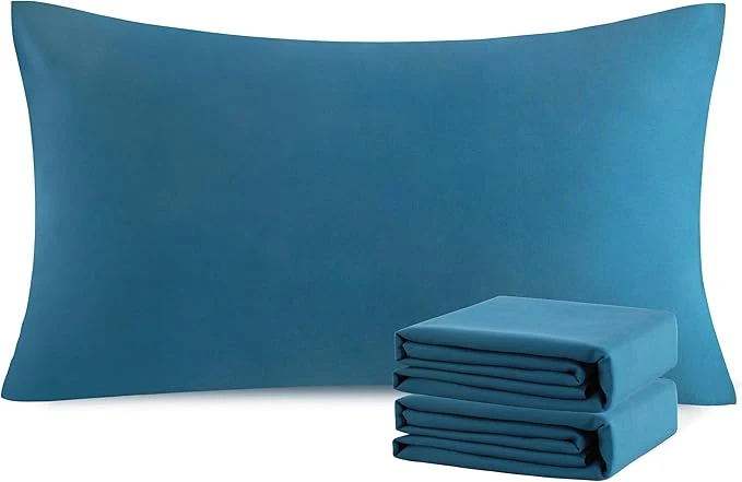 Selected NTBAY King Pillowcase Set - 2 Pack Brushed Microfiber 20x40 Pillowcases - Soft Wrinkle- Fade-Resistant Stain-Resistant Teal Blue Pillowcases with Envelope Closure - 20x40 Inches Teal Blue Outstanding