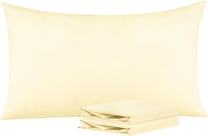 Healthy NTBAY King Pillowcase Set - 2 Pack Brushed Microfiber 20x36 Pillowcases - Soft Wrinkle- Fade-Resistant Stain-Resistant Ivory Pillowcases with Envelope Closure - 20x36 Inches Ivory Trendy