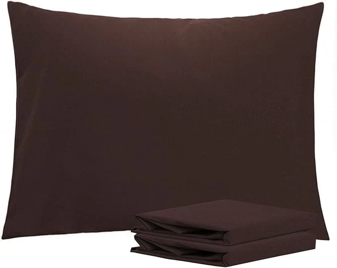 High-Quality NTBAY Standard Pillowcase Set - 2 Pack Brushed Microfiber 20x26 Pillowcases - Soft Wrinkle- Fade-Resistant Stain-Resistant Dark Brown Pillowcases with Envelope Closure - 20x26 Inches Sustainable
