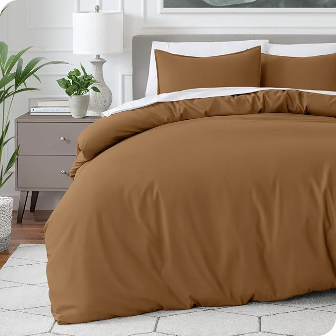 Proven Bare Home Bedding Duvet Cover California King Size - Premium 1800 Super Soft Collection - Lightweight Cooling - Soft Breathable Bedding Duvet Cover Cal King Caramel High-End