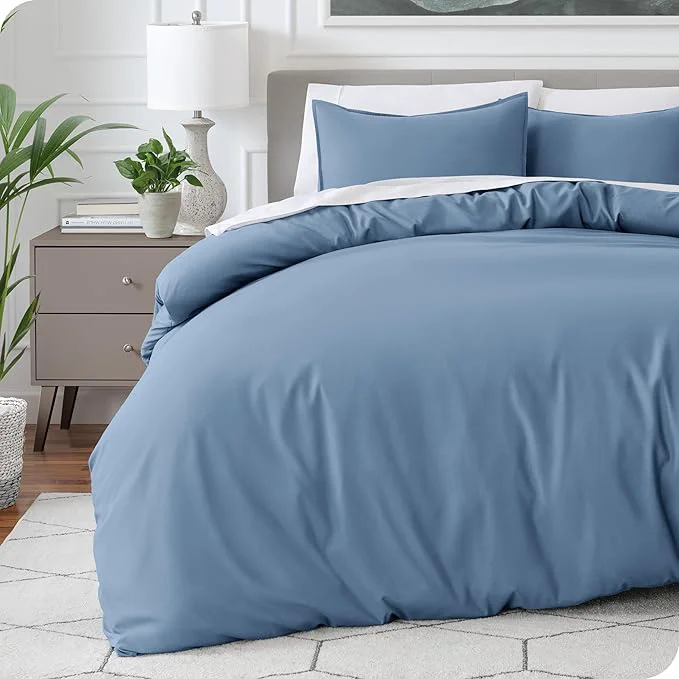 Exclusive Bare Home Bedding Duvet Cover King Size - Premium 1800 Super Soft Collection - Lightweight Cooling - Soft Breathable Bedding Duvet Cover King Coronet Blue High-Performance