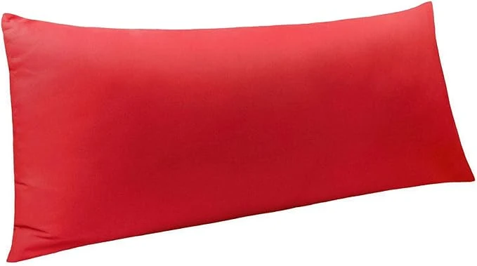 Fast NTBAY Body Pillowcase - Brushed Microfiber 20x54 Pillowcase - Soft Wrinkle- Fade-Resistant Stain-Resistant Red Body Pillow Cover with Envelope Closure - 20x54 Inches Red Secure