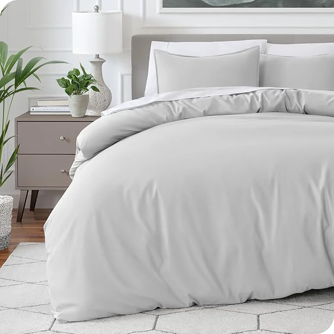 Relaxed Bare Home Bedding Duvet Cover California King Size - Premium 1800 Super Soft Collection - Lightweight Cooling - Soft Breathable Bedding Duvet Cover Cal King Cloud Grey First-Class