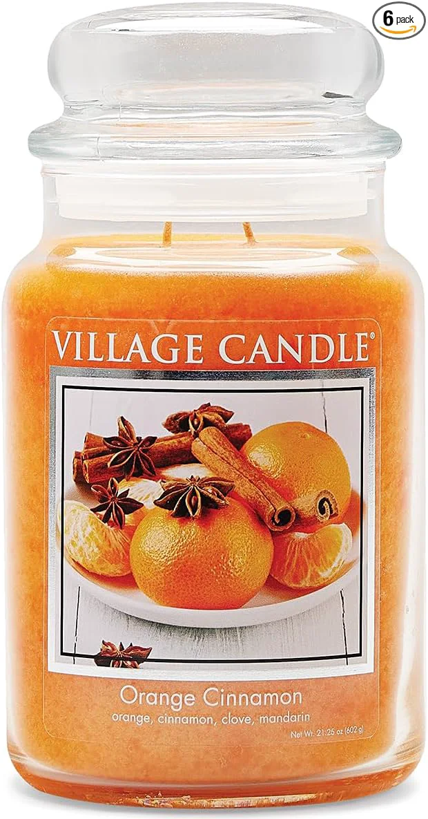 Green Village Candle Orange Cinnamon Large Glass Apothecary Jar Scented Candle Authentic