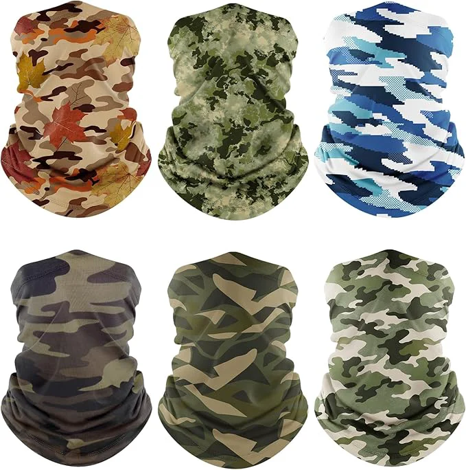 Environmentally Friendly Fuinloth Neck Gaiter 6 Pack Cooling UV Protection Bandana Face Mask Gator Scarf Recyclable