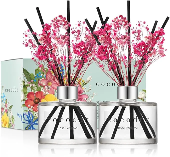 Advanced COCODOR Preserved Flower Reed Diffuser Rose Perfume 6.7oz 2 Pack Reed Prestigious