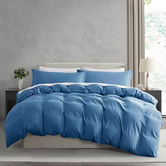 Authentic Nestl Blue Heaven California King Duvet Cover Sets - Soft Prewashed Cal King Duvet Cover 3 Piece with Zipper Closure 1 Duvet Cover 104x98 inches and 2 Pillow Shams High-Grade