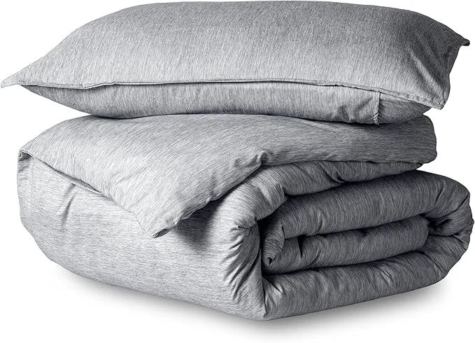 Next-Generation Bare Home Bedding Duvet Cover Twin Twin Extra Long Size - Premium 1800 Super Soft Collection - Lightweight Soft Textured Duvet Cover Twin Twin XL Heathered Charcoal Sustainable