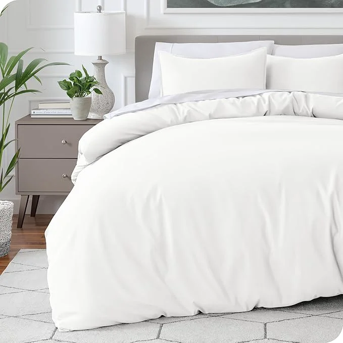 Unique Bare Home Bedding Duvet Cover Extra Long Size - Premium 1800 Super Soft Collection - Lightweight Cooling Duvet Cover - Soft Breathable Bedding Twin Twin XL Cream Stylish