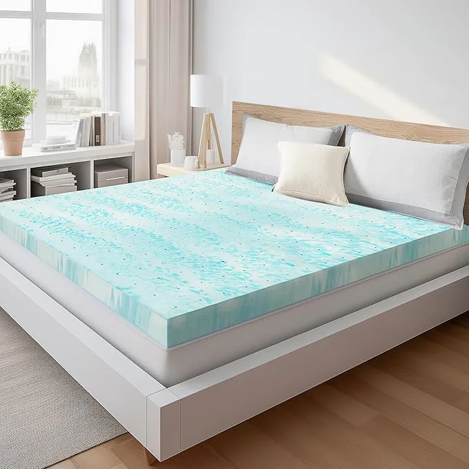 Consistent Sweetcrispy Mattress Topper Queen Memory Foam 2 Inch Thick Gel Infused Cooling Toppers Pad for Queen Size Bed Sleeper Sofa RV Camper CertiPUR US Breathable Top-Quality