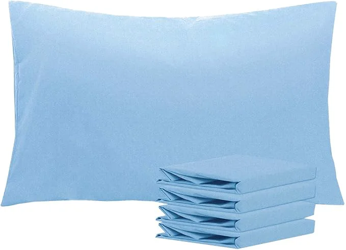 Enhanced NTBAY Queen Pillowcase Set - 4 Pack Brushed Microfiber 20x30 Pillowcases - Soft Wrinkle- Fade-Resistant Stain-Resistant Sky Blue Pillowcases with Envelope Closure - 20x30 Inches Sky Blue Premium Material