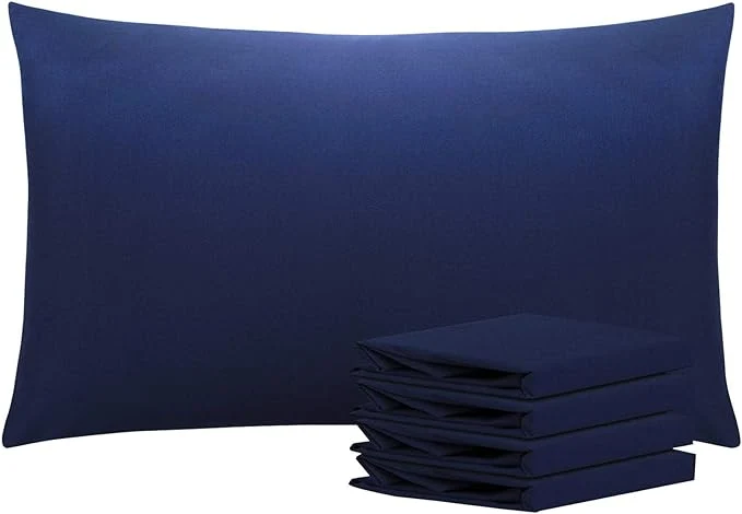 Long-Lasting NTBAY Queen Pillowcase Set - 4 Pack Brushed Microfiber 20x30 Pillowcases - Soft Wrinkle- Fade-Resistant Stain-Resistant Navy Blue Pillowcases with Envelope Closure - 20x30 Inches Navy Blue Efficient