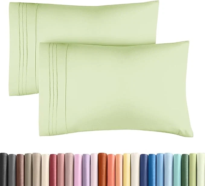 King Standard Pillow Cases Set of 2 - Ultra-Soft Hotel Quality Pillowcase Covers - Comfy Cozy amp Fade - Wrinkle Resistant - Machine Washable Pillow Protectors - 2 Piece Set - Light Sage Green Superior