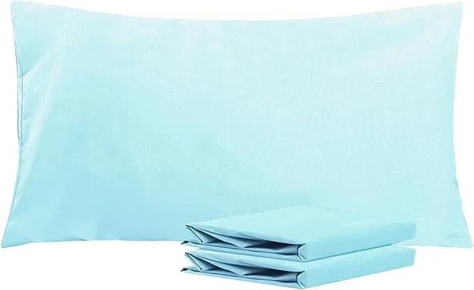 Original NTBAY King Pillowcase Set - 2 Pack Brushed Microfiber 20x40 Pillowcases - Soft Wrinkle- Fade-Resistant Stain-Resistant Aqua Pillowcases with Envelope Closure - 20x40 Inches Aqua Efficient