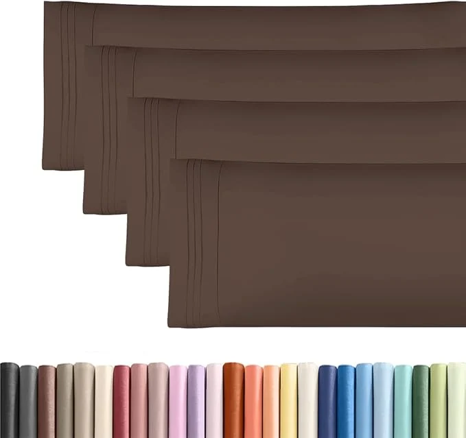 Fashionable Body Pillowcases Set of 4-20x54 Long Body Pillow Case - Soft Body Pillow Cover for Sleeping amp Side Sleepers - Comfy Cozy Breathable amp Fade - Machine Washable w Envelope Enclosure - Brown Premium Material