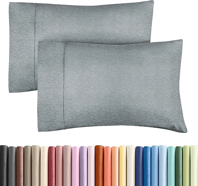 Powerful King Pillow Cases Set of 2 - Ultra Soft Hotel Quality Pillowcase Covers - Comfy Cozy amp Wrinkle - Shrinkage and Fade Resistant - Machine Washable Pillow Protectors - 2 Piece Set - Heathered Blue Superior
