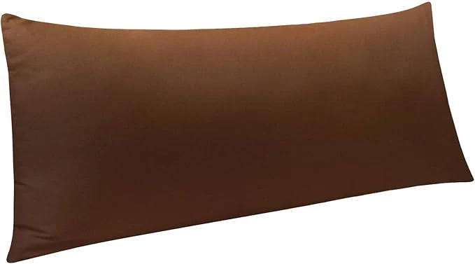 Comfortable NTBAY Body Pillowcase - Brushed Microfiber 20x54 Pillowcase - Soft Wrinkle- Fade-Resistant Stain-Resistant Brown Body Pillow Cover with Envelope Closure - 20x54 Inches Brown Sophisticated