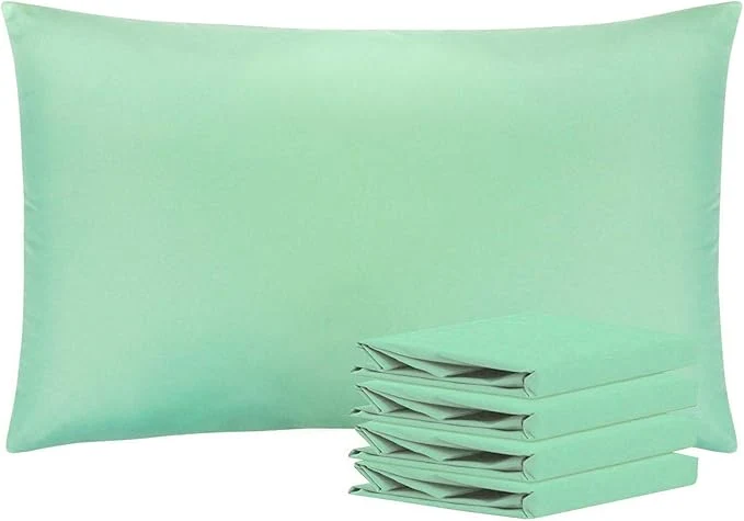 Fine Crafted NTBAY Queen Pillowcase Set - 4 Pack Brushed Microfiber 20x30 Pillowcases - Soft Wrinkle- Fade-Resistant Stain-Resistant Sea Green Pillowcases with Envelope Closure - 20x30 Inches Sea Green Detailed