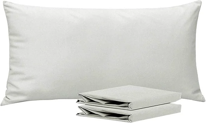 Elite NTBAY King Pillowcase Set - 2 Pack Brushed Microfiber 20x40 Pillowcases - Soft Wrinkle- Fade-Resistant Stain-Resistant Light Grey Pillowcases with Envelope Closure - 20x40 Inches Light Grey Healthy