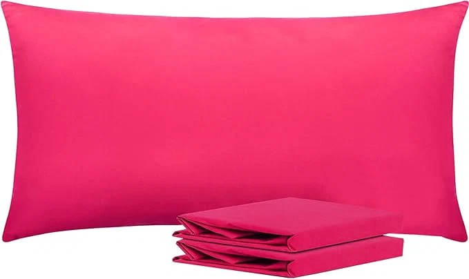 Relaxed NTBAY King Pillowcase Set - 2 Pack Brushed Microfiber 20x40 Pillowcases - Soft Wrinkle- Fade-Resistant Stain-Resistant Magenta Pillowcases with Envelope Closure - 20x40 Inches Magenta Superior