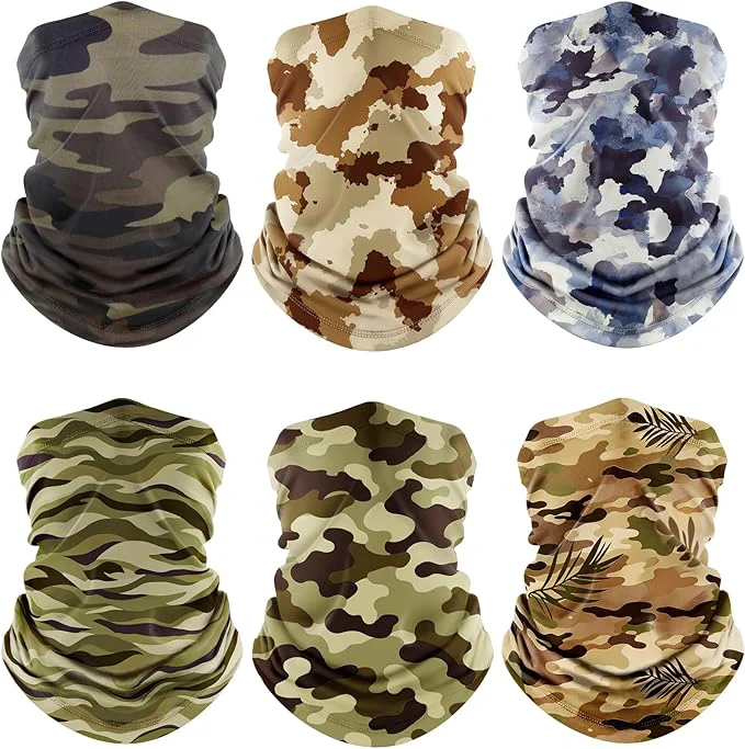 Durable Fuinloth Neck Gaiter 6 Pack Cooling UV Protection Bandana Face Mask Gator Scarf Practical