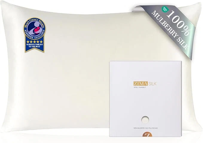 Fast ZIMASILK Pure Mulberry Silk Pillowcase for Hair and Skin Health Soft and Smooth Both Sides Premium Grade 6A Silk 600 Thread Count with Hidden Zipper 1pc Standard 20 39 39 x26 39 39 Ivory Responsible