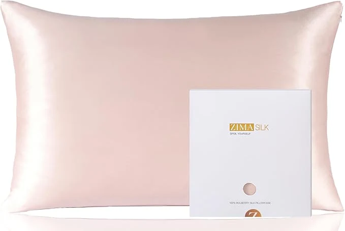 Proven ZIMASILK Pure Mulberry Silk Pillowcase for Hair and Skin Health Soft and Smooth Both Sides Premium Grade 6A Silk 600 Thread Count with Hidden Zipper 1pc Queen 20 39 39 x30 39 39 Pink Verified