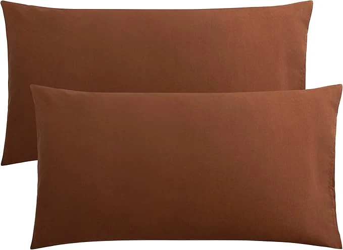 Pure FLXXIE King Pillow Cases Set of 2 Soft Microfiber Pillow Covers with Envelope Closure Wrinkle Fade and Stain Resistant Pillowcases 20x36 Brown Proven